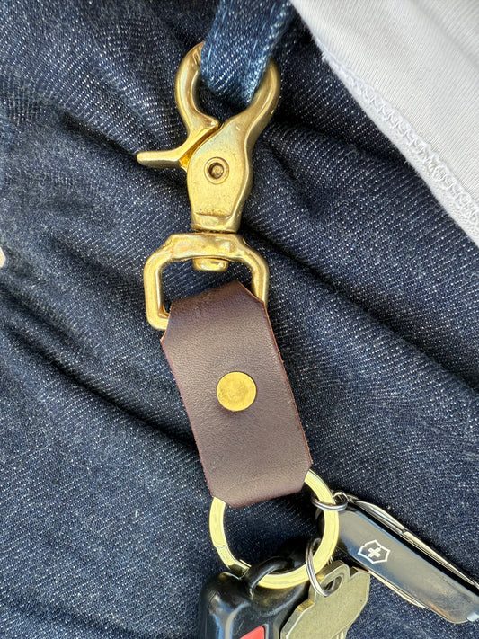 Brass + Leather Keychain